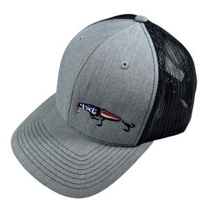 Richardson 112 Trucker Hat Heather Gray Black Fishing Lure Embroidered Snapback